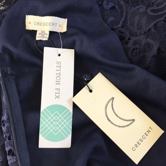 NWT Stitch Fix Cresent Navy Lace Arminda Dress - Picture 7 of 8